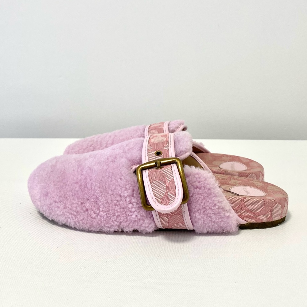 Coach Pink Shearling Slip-On Shoes - Picture 9 of 15